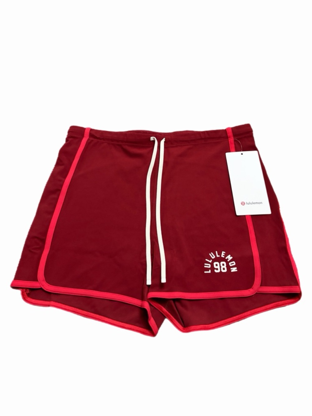 NWT Lululemon Nulu Sporty Trim High-Rise Short *3” (Oxblood/Lululemon Red) 12